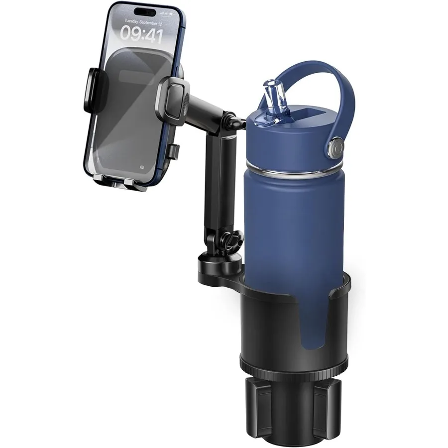 2-in-1 Adjustable Car Cup Holder Phone Mount - Image 1