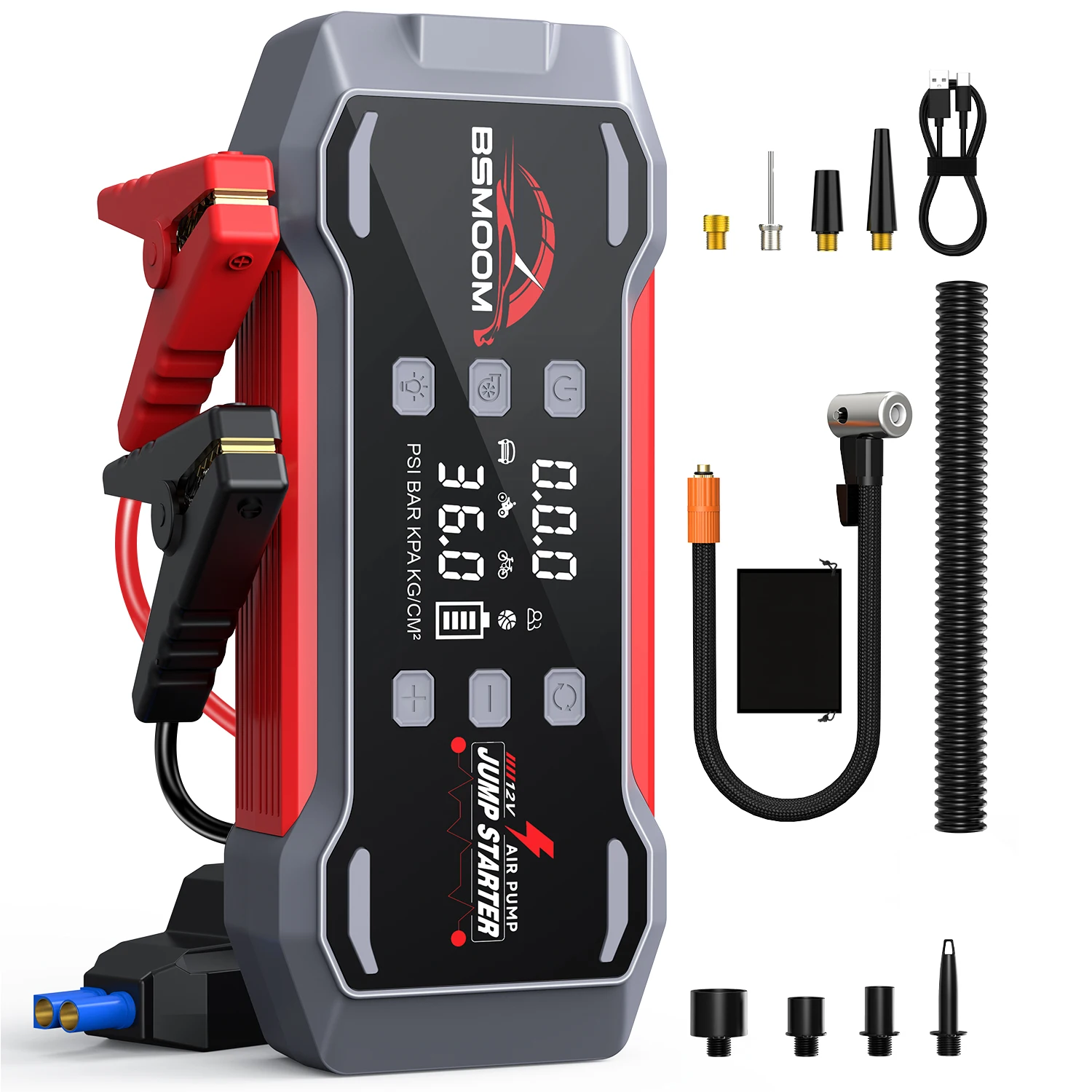 6-in-1 Emergency Jump Starter with Air Compressor - Image 2