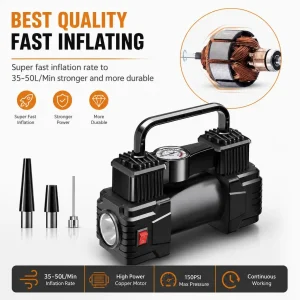 12V Portable Air Compressor, 19-Bar Pressure
